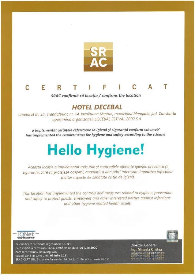 Hotel Decebal Neptun Eksteriør bilde